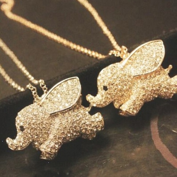 Cute Gold Baby Elephant Pendant - Picture 6 of 8